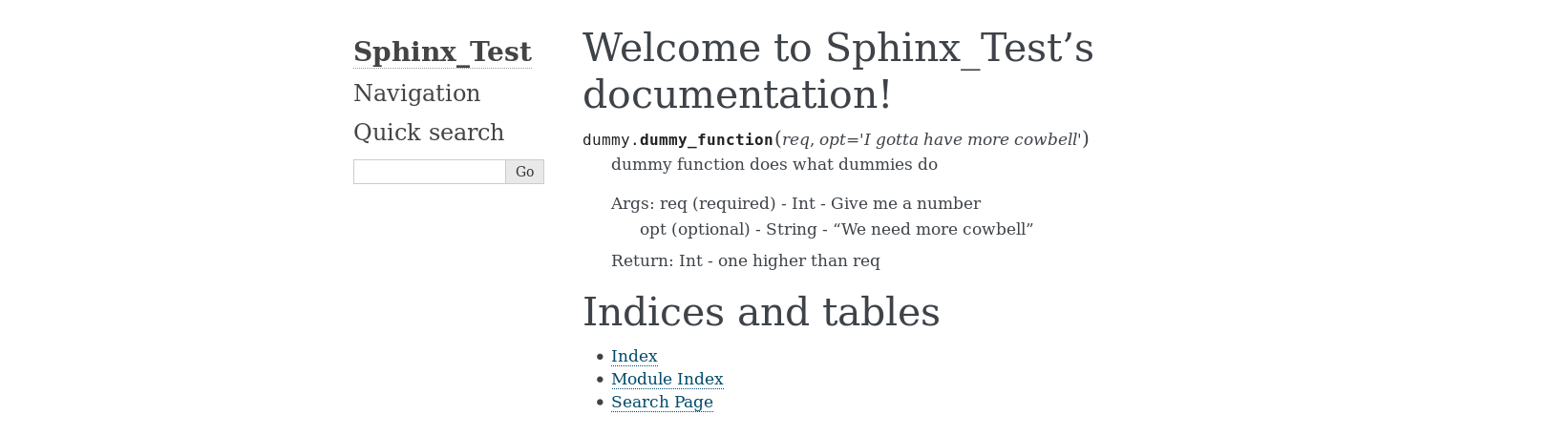 API Docs with Sphinx